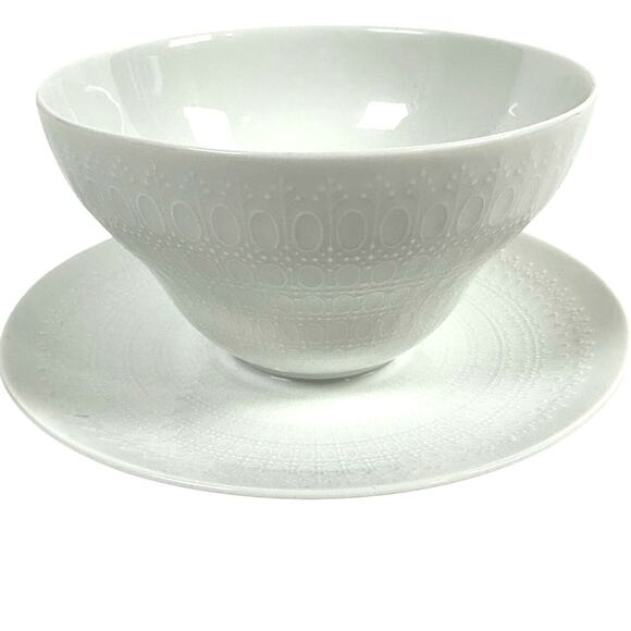Rosenthal Romance White Studio Linie Bjorn Wiinblad Germany Gravy Boat/Plate - Picture 1 of 5